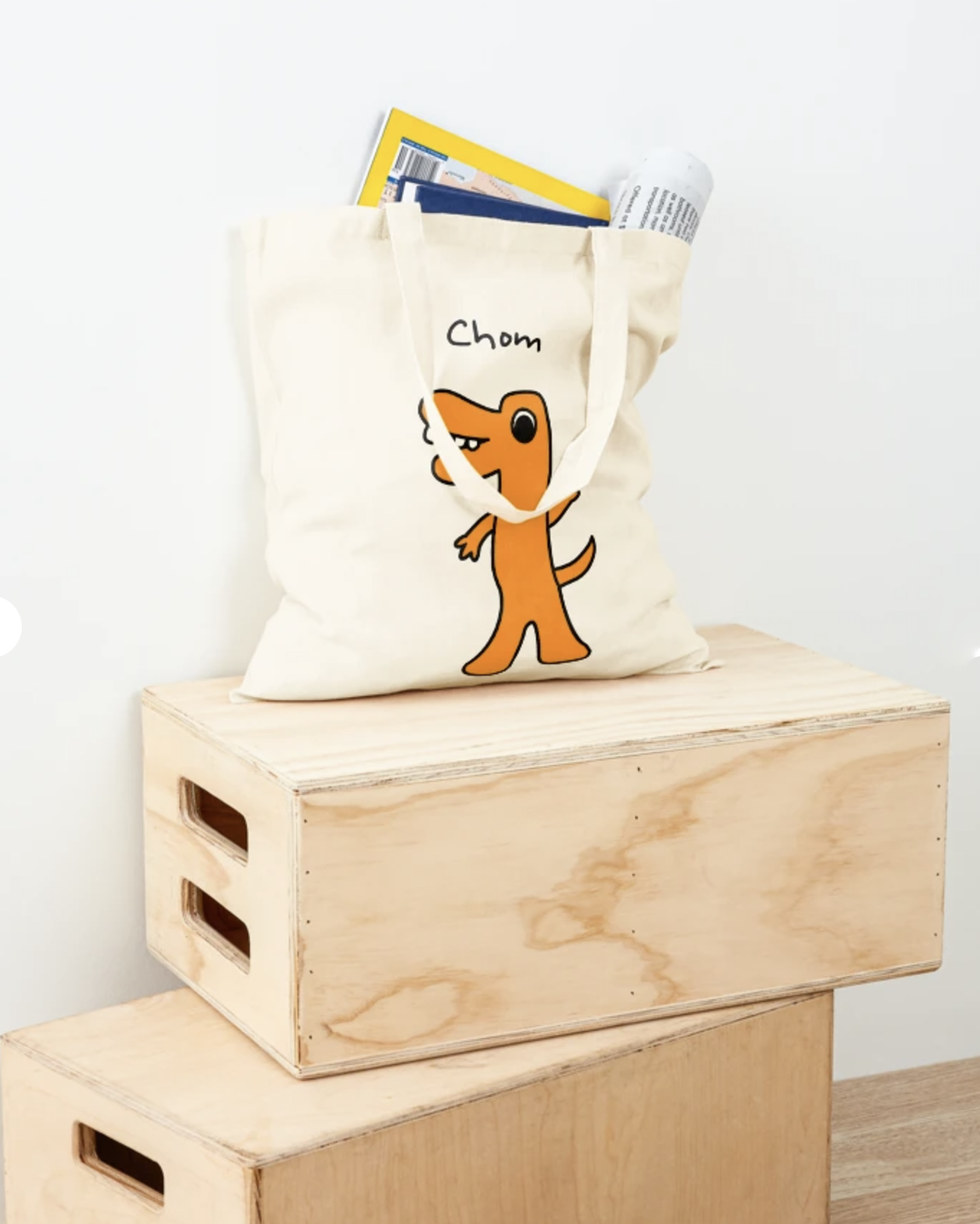 Chom the Dino Tote Bag - Cotton