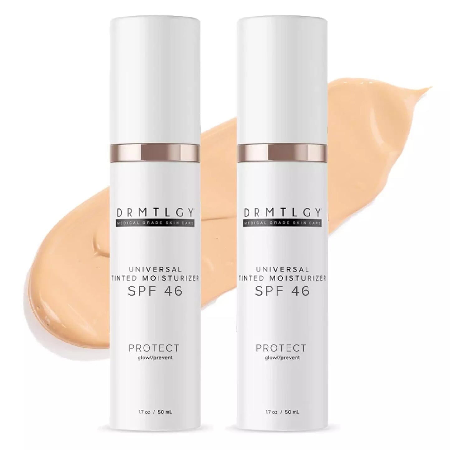 DRMTLGY Moisturizer with SPF 46 & Anti Aging Clear Universal Tinted SPF & Facial Sunscreen 2 Pack