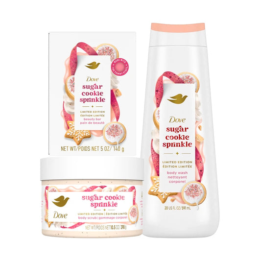 Dove Sugar Cookie Mixed Pack for Deep Nourishment Limited Edition Holiday Treats Hydrates and Replenishes Skin Sulfate Free 3 Count